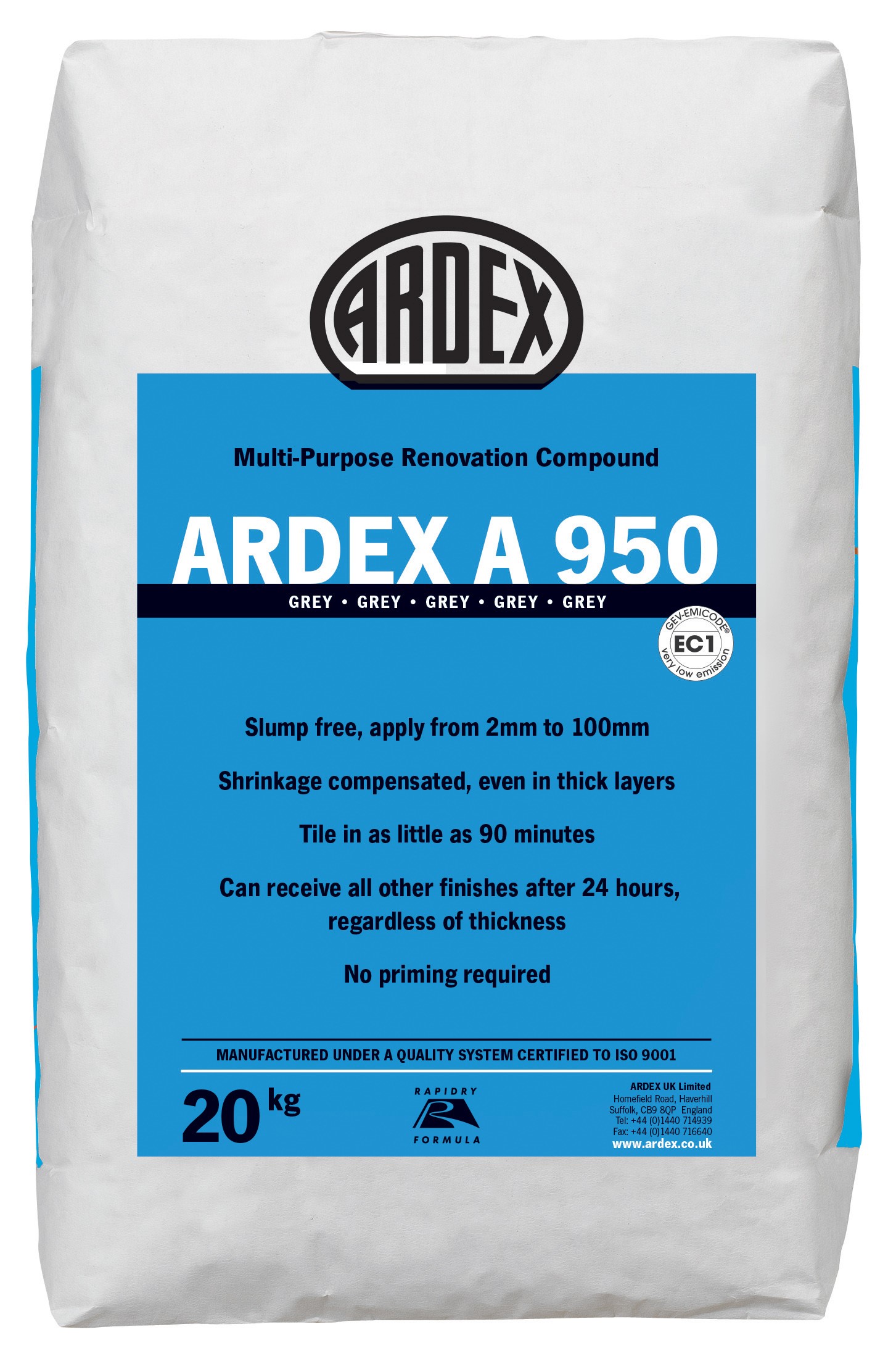 ARDEX A 950 High Build Repair Mortar
